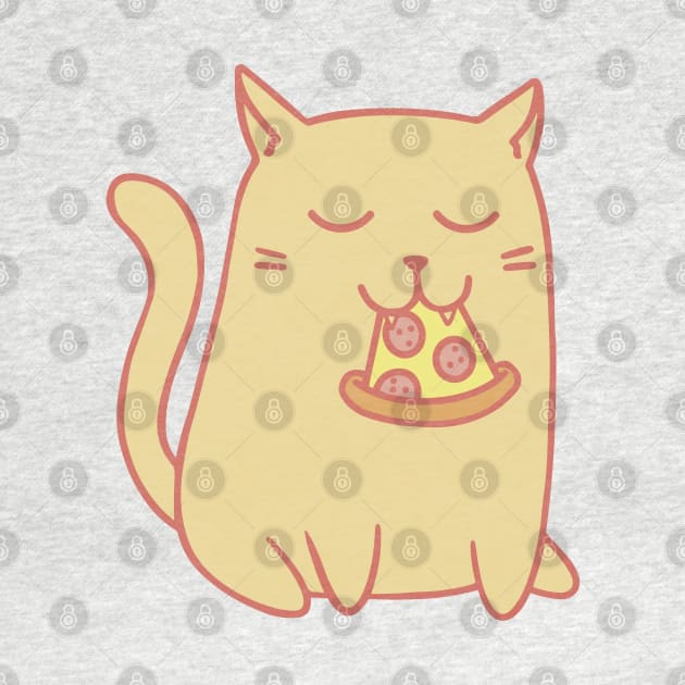 Cat Eating Pizza by Bruno Pires